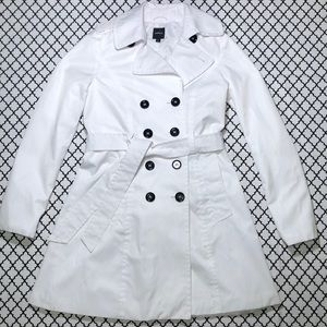 Express White Button Up Fashion Trench Coat <3